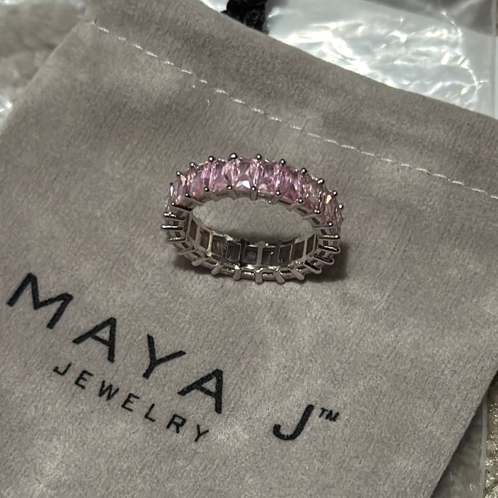 Maya Silver and Pink Ring Size 8-costume